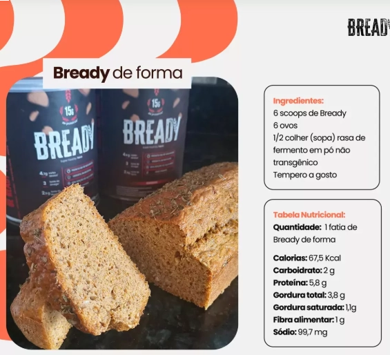 Bready Sabor Pàprica, Super Pão Proteico Low Carb Sem Glúten 400g, Hevo