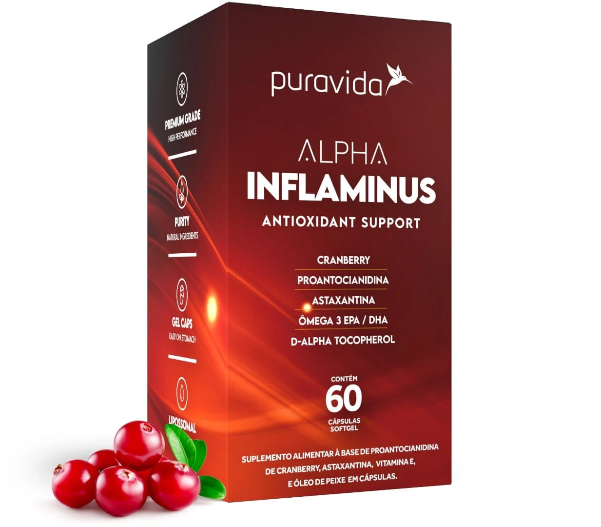 Alpha Inflaminus antioxidantes, 60 cápsulas, Puravida