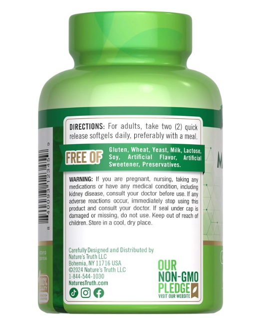 Citrato de Magnésio 250mg, 60 cápsulas, Nature's Truth