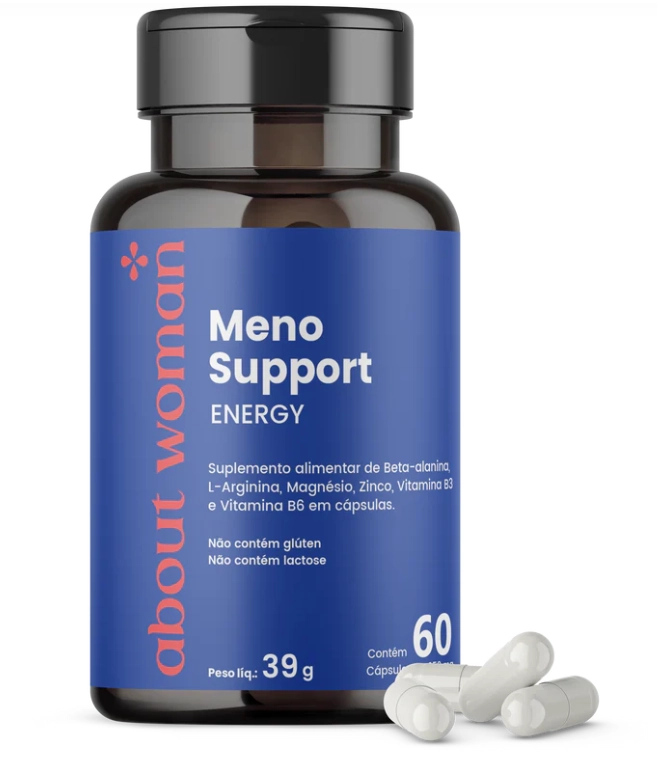Meno Support Energy, Auxilia ao Metabolismo e Funcionamento Neuromuscular, 60 Cápsulas, About Woman