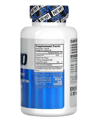 Coenzima CoQ10 100mg, 60 Cápsulas, EVLution Nutrition