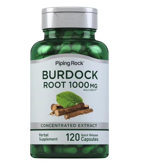 Burdock, Raiz de Bardana, 1000mg, 120 Cápsulas, PipingRock