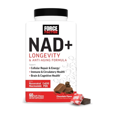 NAD+ Longevity And Anti-Aging Formula, 60 Soft Chews (Chocolate), Force Factor