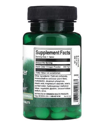 Apple Cider Vinegar, Vinagre de Maçã, 200mg, 120 Tablets, Swanson
