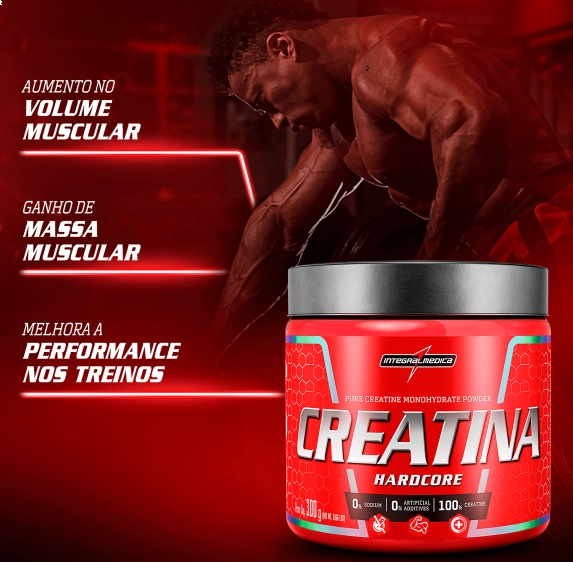 Creatina 100% Pura Hardcore, 300g, Integralmedica