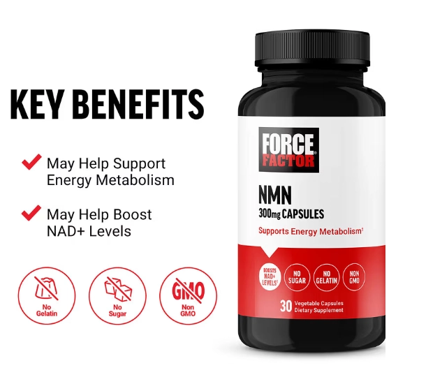 NMN 300mg, 30 Cápsulas, Force Factor