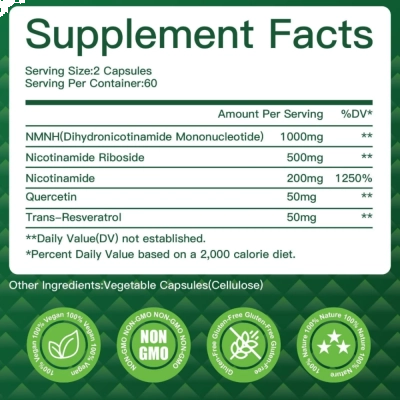 Suplemento Nmnh 1000mg, 120 Cápsulas - Vpkin 