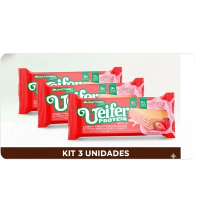 Ueifer Protein, Sabor Morango, 3 Unidades 40g Cada, Adaptogen