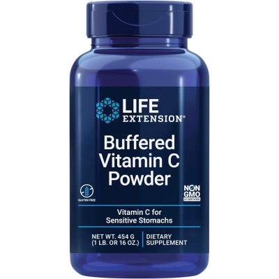 Vitamina C Tamponada em Pó, 4000mg, 454g,  Life Extension