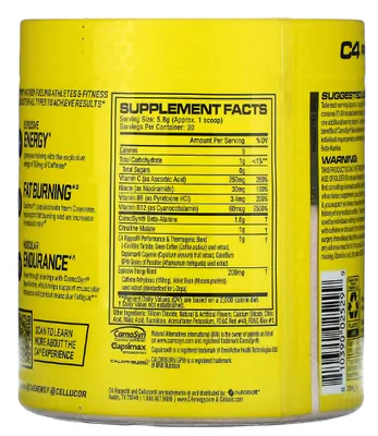 C4 Sport, Pré-treino, Sabor Limonada de Cereja, 171g, Cellucor