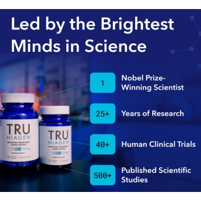 Tru Niagen 300mg NAD+ Nicotinamida Riboside, 120 Cápsulas