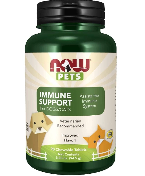 Suporte Imunológico para Cães & Gatos, 90 Comprimidos Mastigáveis, Now Pets