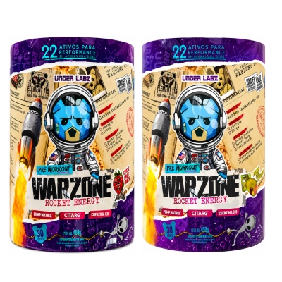 Pré-Workout Warzone Rocket Energy, 450g, Energia, Foco e Performance para Treinos Intensos, Opções, 30 Doses, Under Labz