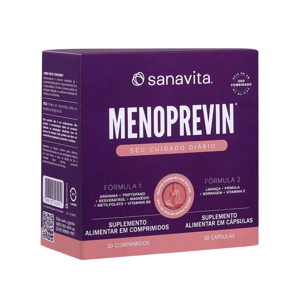 Menoprevin Seu Cuidado Diário, 30 Comprimidos e 30 Cápsulas - Sanavita