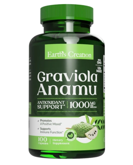 Graviola Anamu, 1000mg, 100 Cápsulas, Earth's Creation