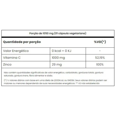 Vitamina C + Zinco 60 Cápsulas - Adaptogen