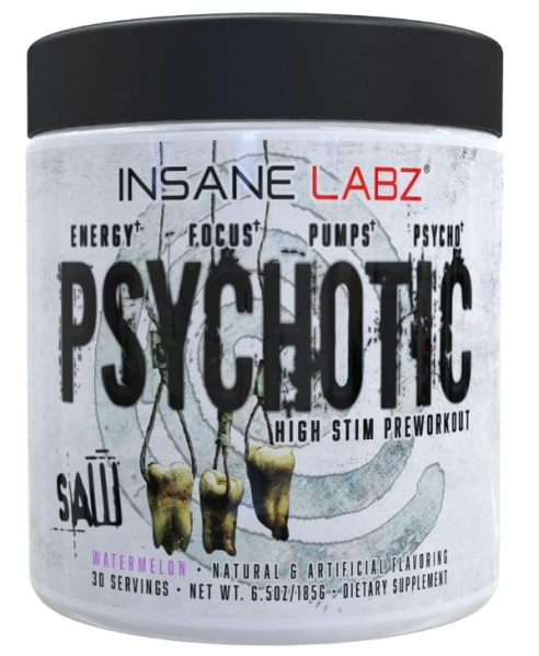 Pré-Treino Psychotic High Stim com OxyGold e AMPiberry, Sabores, Insane Labz