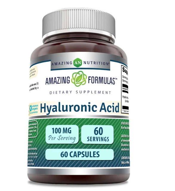 Ácido Hialurônico 100mg, 60 Cápsulas, Amazing Formulas