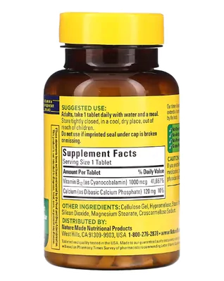 Vitamina B12, 1000mcg, 160 Comprimidos, Nature Made