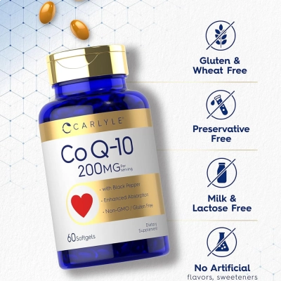 CoQ-10, 200mg, 60 Softgels, Carlyle