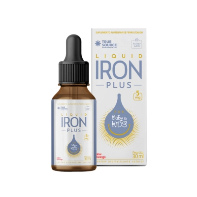 Iron Plus Infantil, Ferro Líquido em Gotas 30ml, True Source