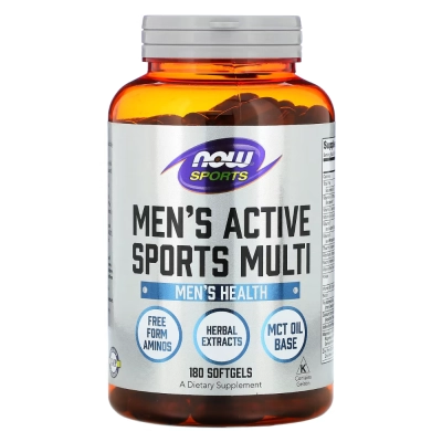 Multivitamínico Esportivo, Men's Active Sports Multi, 180 Softgels, Now