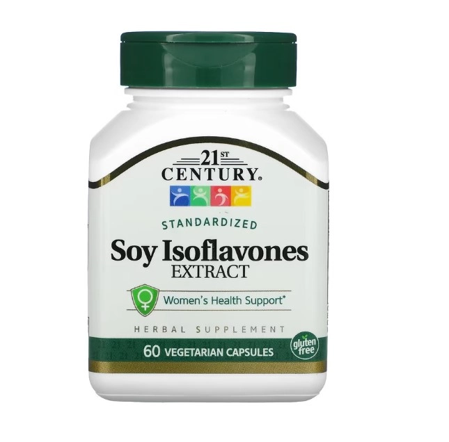 Isoflavonas de Soja, Padronizado, 100mg, 60 Cápsulas, 21st Century