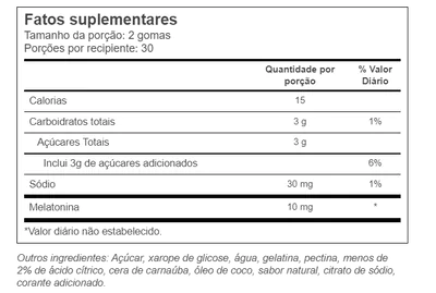 Melatonina 10mg, Time Release, 60 Gomas Sabor Cereja, Nature Made