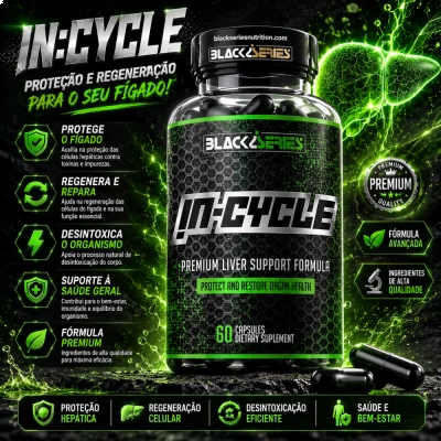 In Cycle Fórmula TUDCA e L-Glutathione, Proteção e Saúde do Fígado, 60 Cápsulas, Black Series