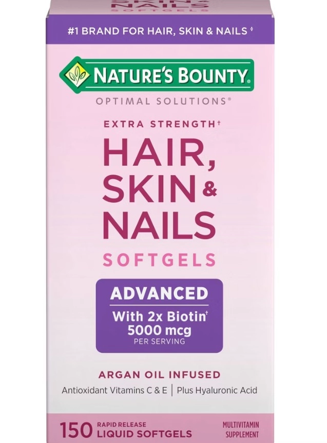 Hair Skin Nail, Cabelo, Pele e Unha, 5000mcg, 150 Capsulas, Natures Bounty