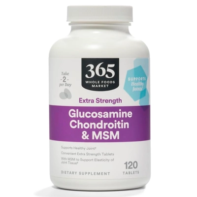 Glucosamina, Condroitina e MSM, Auxilia na Saúde das Articulações, 120 Comprimidos, 365 by Whole Foods Market