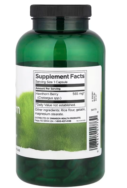 Hawthorn Berry 565mg, 250 Cápsulas, Swanson