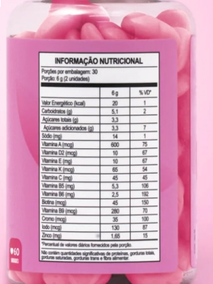 Gummy Hair, Cabelo, Pele e Unha, 60 Gomas Sabor Melancia, 180g