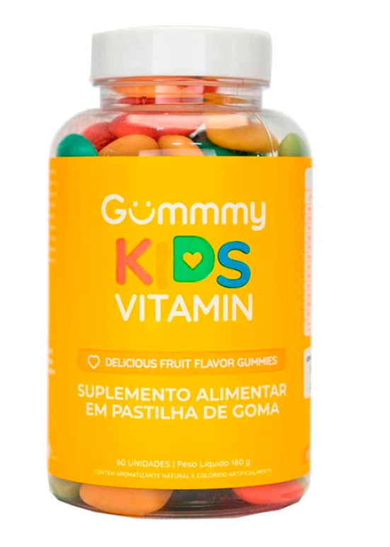 Multivitamínico para crianças, 60 Gomas Sabor Frutas Naturais, Gummy Kids