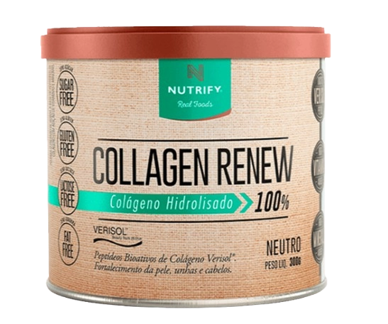 Collagen Renew, Colágeno Hidrolisado em Pó 300g Sabores, Nutrify