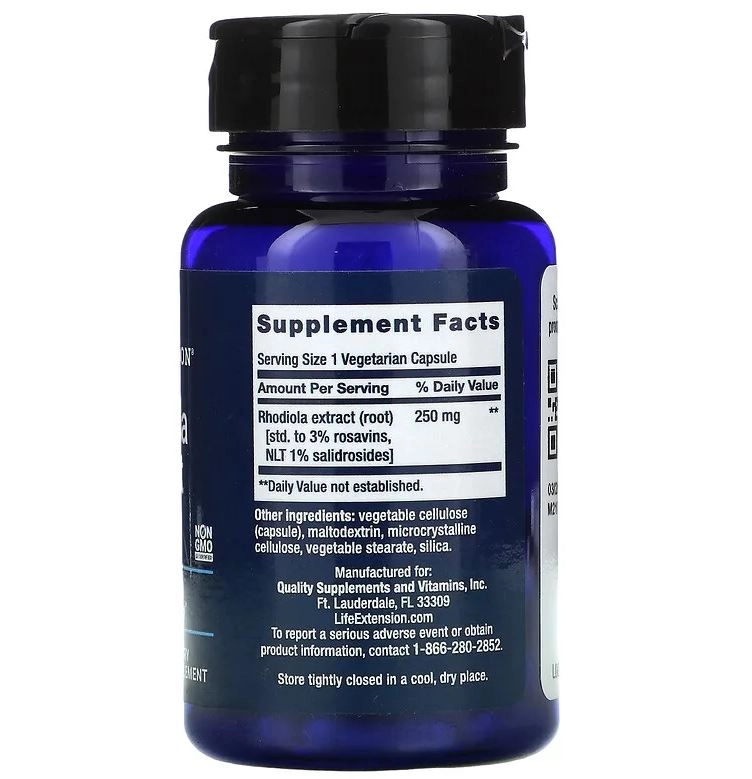 Extrato de Rhodiola, 250 mg, 60 Cápsulas, Life Extension