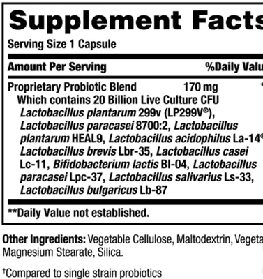 Ultra Strength Probiótico 10, 20 bilhões, 70 Cápsulas, Nature's Bounty