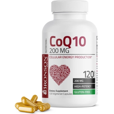 Coenzima CoQ10, 200mg, 120 Cápsulas, Bronson