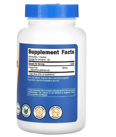 Licorice Root, Raiz de Alcaçuz 500mg, 120 Cápsulas, Nutricost
