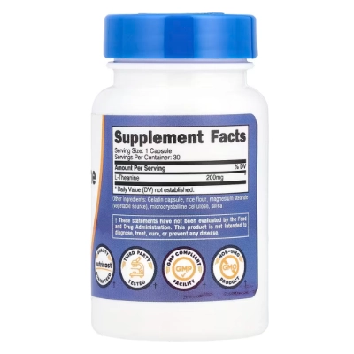 L-teanina 200mg, 30 Cápsulas, Nutricost