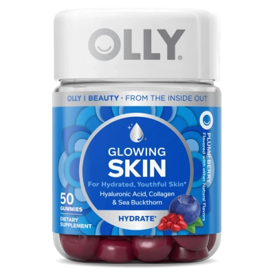Glowing Skin, Suplemento para Hidratação da Pele, 50 Gomas, Sabor Frutas Silvestres, OLLY