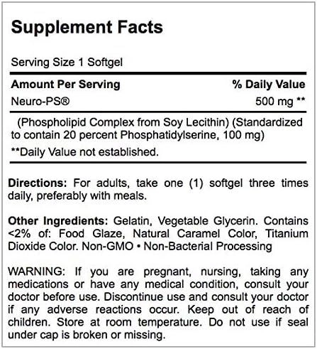 Neuro PS (Fosfatidilserina), 100mg, 30 cápsulas, Puritan's Pride