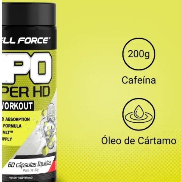 Termogênico Lipo Super HD, 60 cápsulas, Cell Force