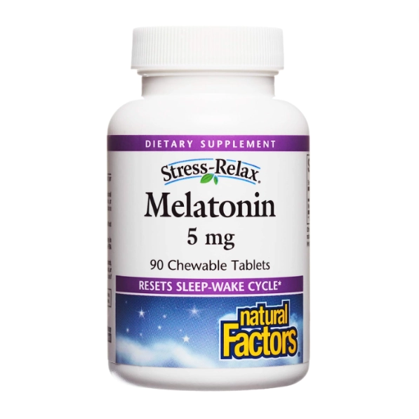 Melatonina, 5mg, 90 Comprimidos Mastigáveis, Natural Factors