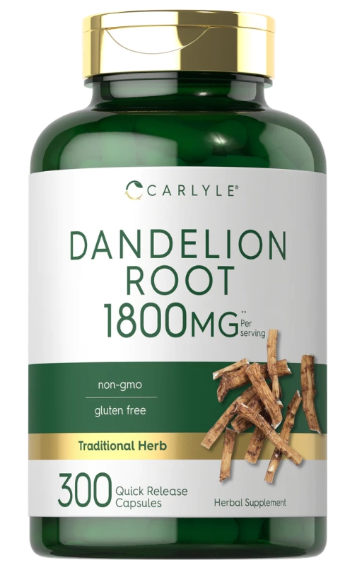 Dandelion Root, Raiz de Dente de Leão, 1800mg, 300 Cápsulas, Carlyle