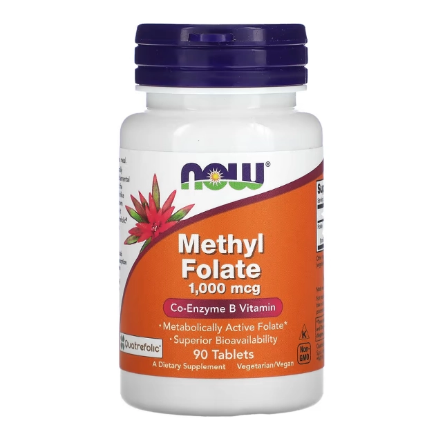 Metilfolato, 1.000 mcg, 90 Comprimidos, Now