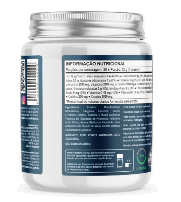 Pré Treino Go More Unbroken, 360g Sabor Limão, The One Supps
