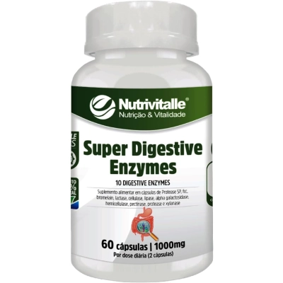 Super Digestive Enzymes, 1000mg, 60 Cápsulas, Nutrivitalle