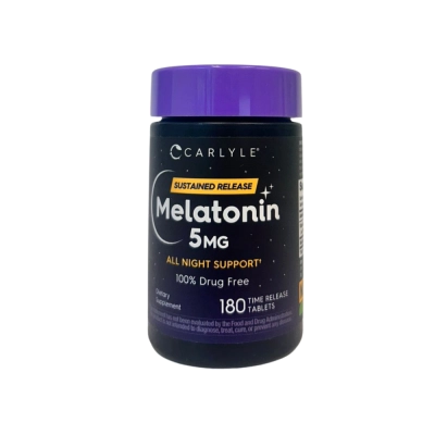 Melatonin, 5mg, 180 Tablets, Carlyle 