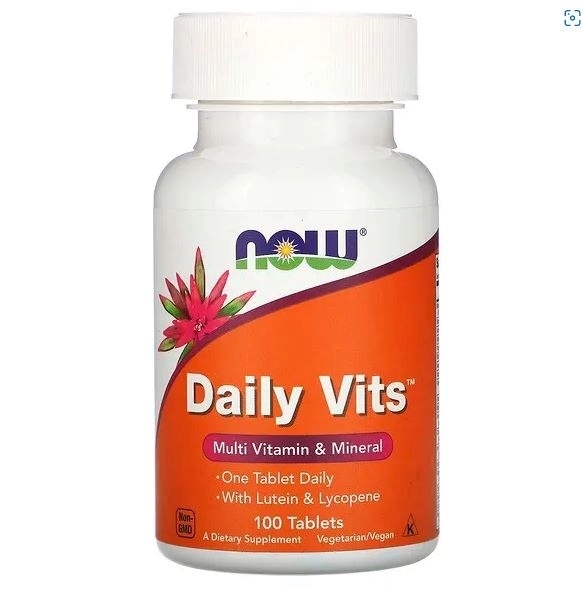 Multivitamínico Vitaminas e Minerais Diários, 100 Comprimidos, Now